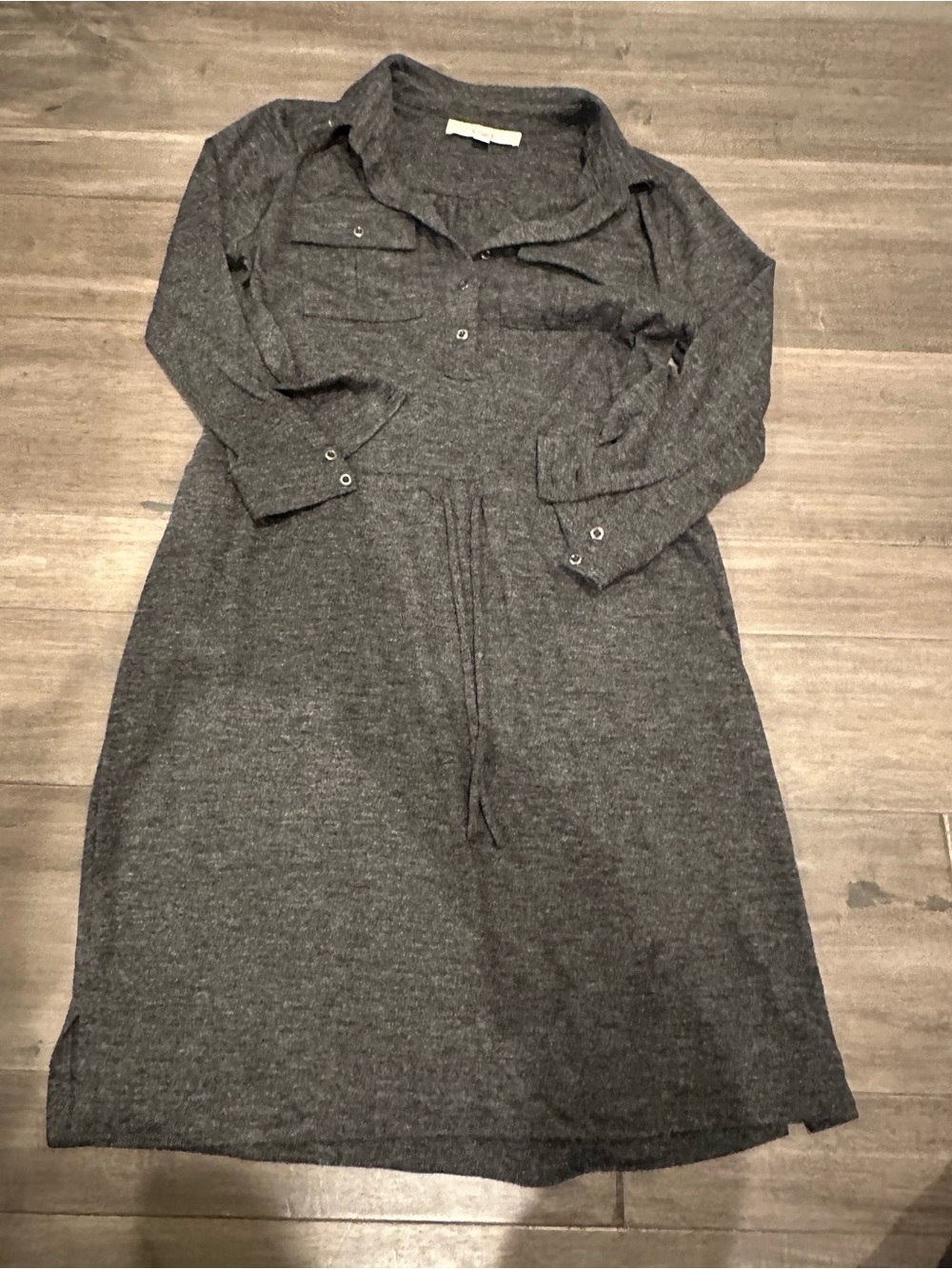 Ann Taylor Loft Women's Gray Collared Pullover Dress